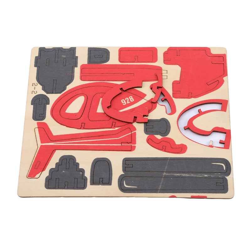 DIY деревянная Сборная модель самолета строительные блоки вертолет истребитель F16