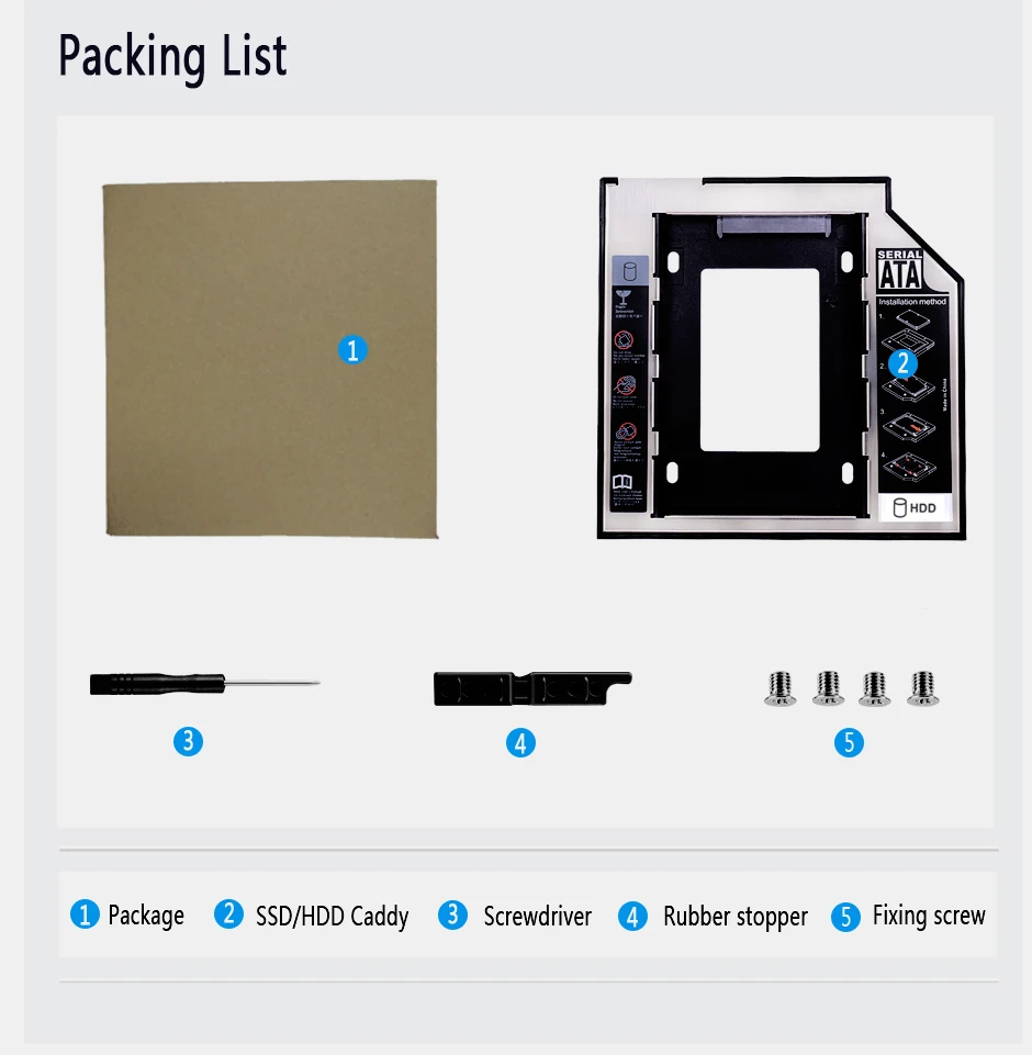 SATA 3,0 2nd HDD Caddy 12,7 мм 2," 2 ТБ SSD чехол для жесткого диска с светодиодный корпус для ноутбука DVD-ROM Оптический отсек