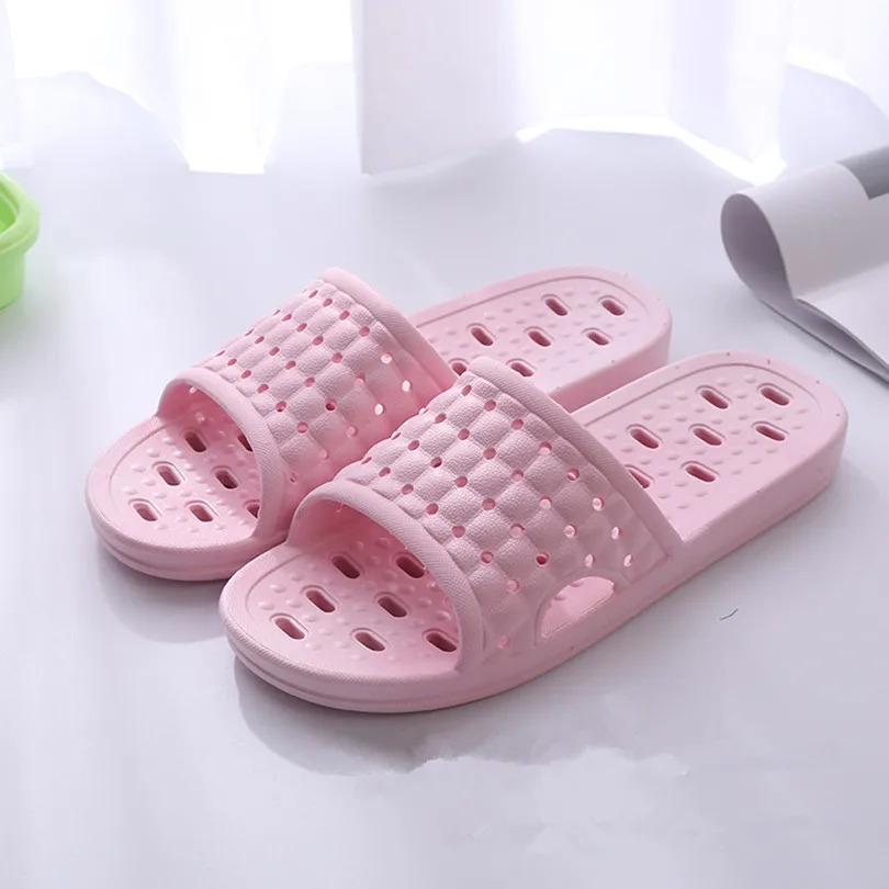 

Quick Dry Summer Home Women Slipper Indoor Solid Soft Hole Soles Bathroom Ladies Sildes Casual Bath House Shoes Female Sandals