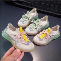 girls colorful shoes new fashion spring summer boys children mesh running tennis rainbow rubber sneakers toddler kid casual shoe