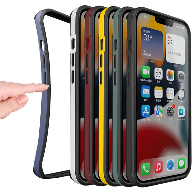 Custodia paraurti in Silicone sottile per iphone 15 Pro Max...