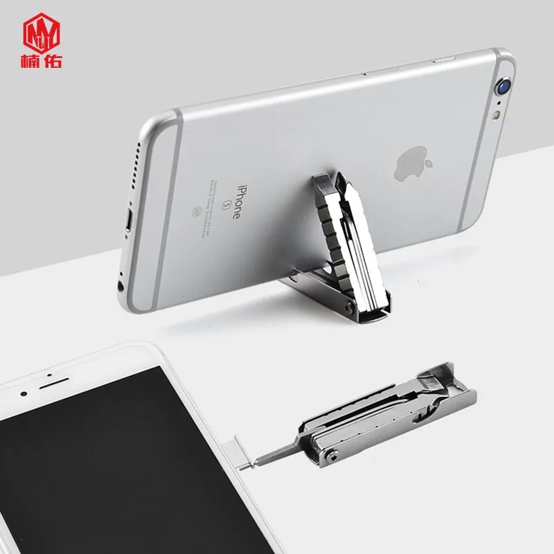 

Stainless Steel EDC Tool Outdoor Multifunctional Folding Phillips Screwdriver Take Card Needle Portable Tool