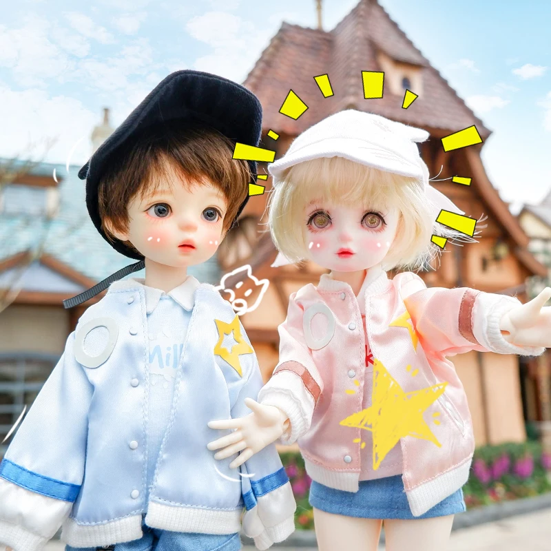 

Одежда BJD клубничный молочный костюм куртка жилет шорты бейсболка костюм для 1/6 yosd 30 см DD SD Кукла Одежда Аксессуары