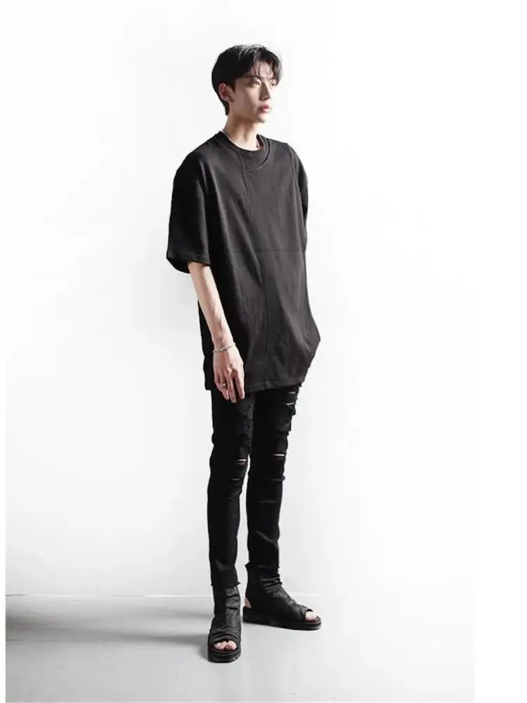 Men's Jeans Spring And Autumn New Korean Fashion Trend Personality Hole Design Hip Hop Street Slim Pants