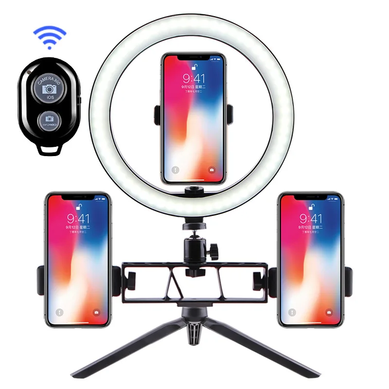 Настольная кольцевая лампа мульти камера с зажимом держатель для телефона