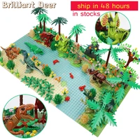 new jurassic dinosaur world tree forest animal action figures building blocks compatible city diy moc bricks kids toys