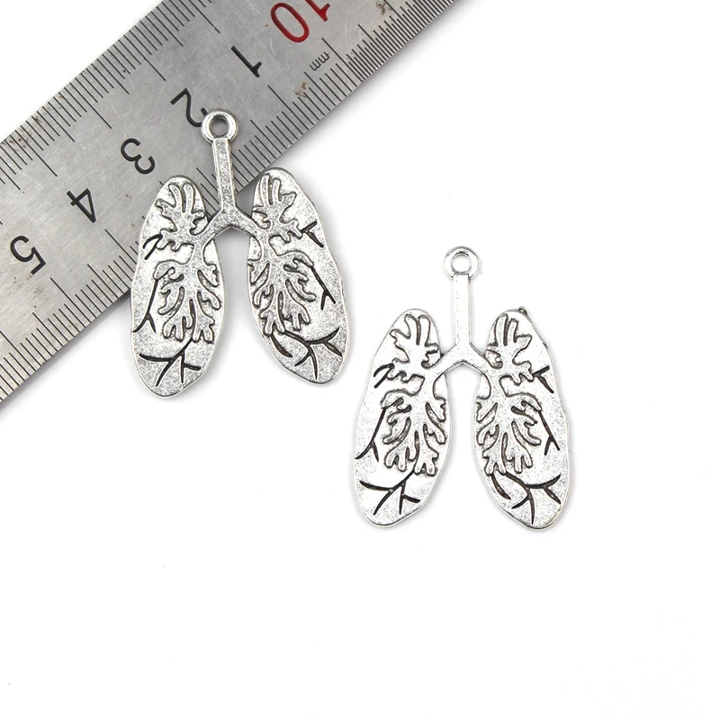 

10pcs Charms Human respiratory organs lung 29*39 mm Tibetan Silver Plated Pendants Antique Jewelry Making DIY Handmade Craft