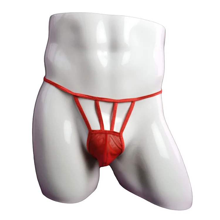 

Low waist sexy mens underwear male transparent lace Gauze panties thongs and G String Red Purple Rose Black ZJH915