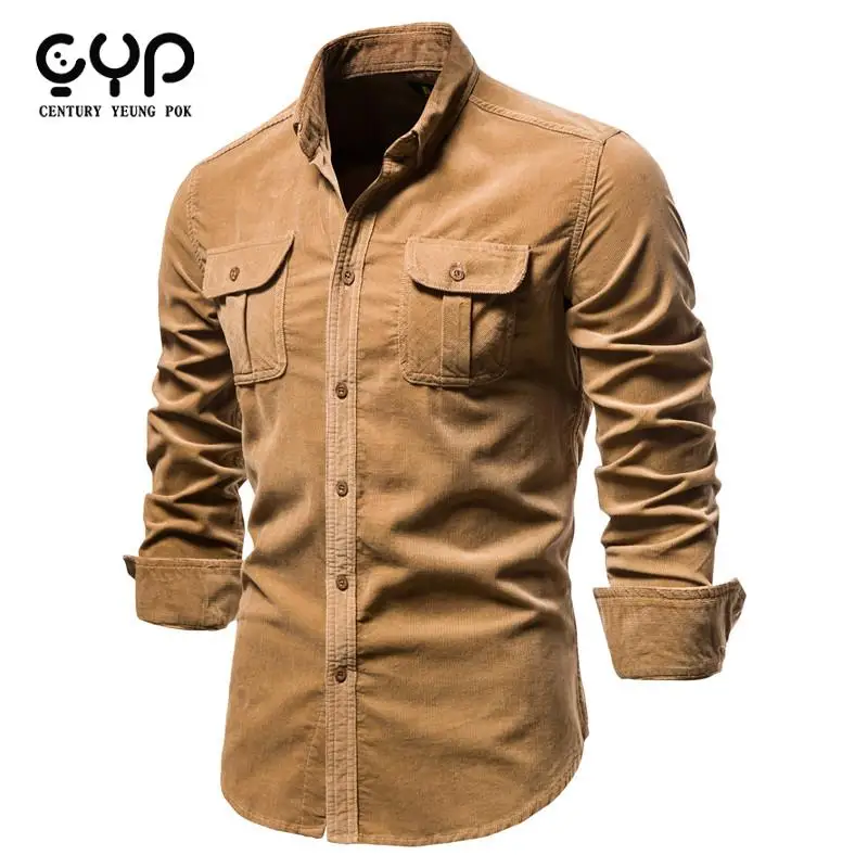 

2021 New Single Breasted 100% Cotton Men's Shirt Business Casual Fashion Solid Color Men Shirts Autumn Slim Shirt Men