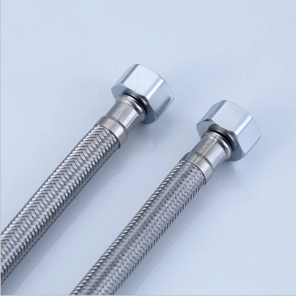 

2 Pcs 60cm Water Heater Hose Connector Flexible Braided Aluminum Alloy Durable Pipe Replacement Water Heater Kit