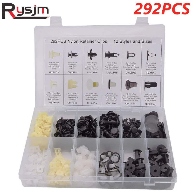292 шт. Универсальный Автомобильный бампер смешанный нейлоновый заклепка