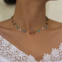 womens necklaces 2021 trend vintage rainbow natural decorations fine woman neck chain fashion retro women jewelry accessories