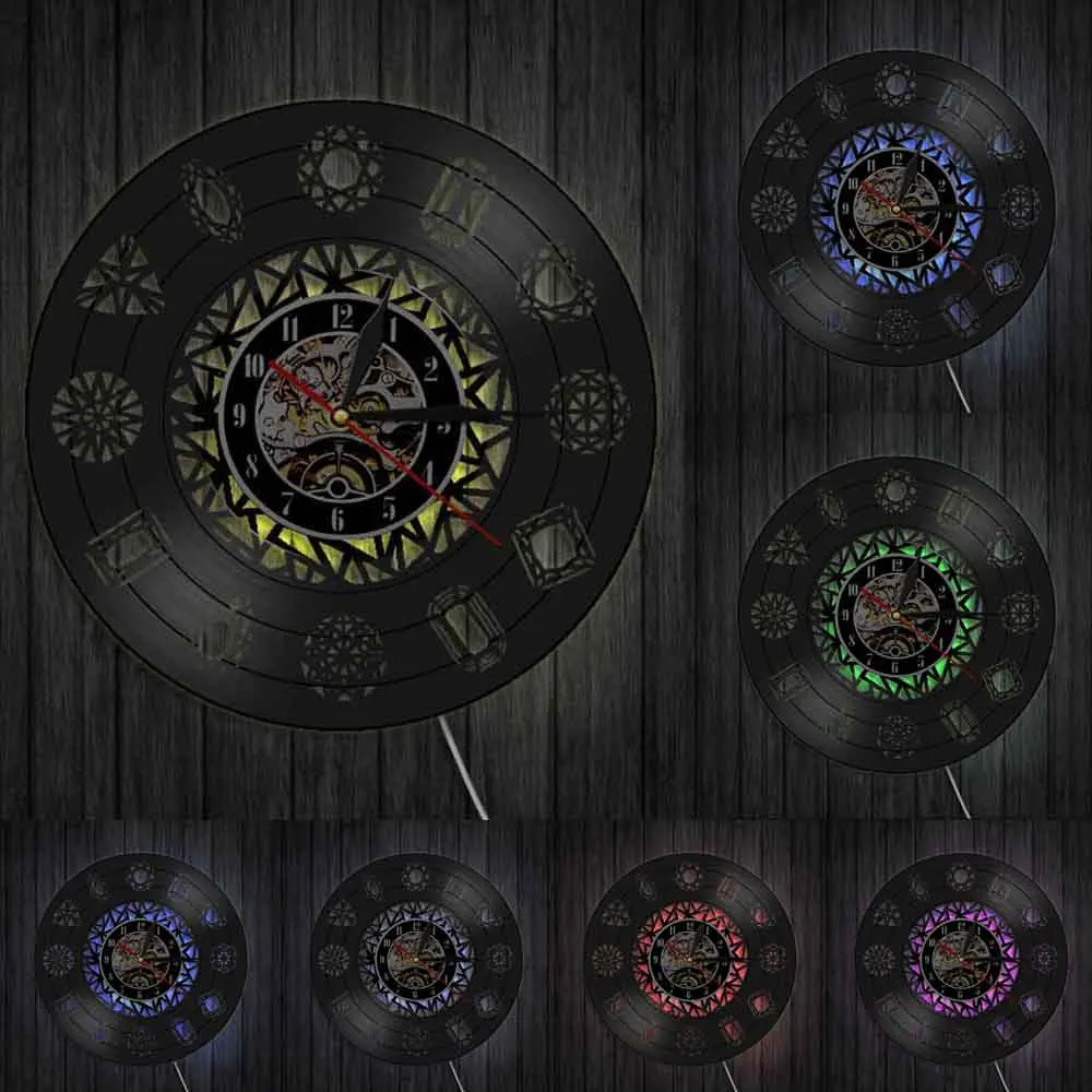 

Geometric Diamond Vinyl Album Re-purposed Record Clock For Jewelry Store Minimalist Jewel Wall Art Retro Music Album Clock Watch