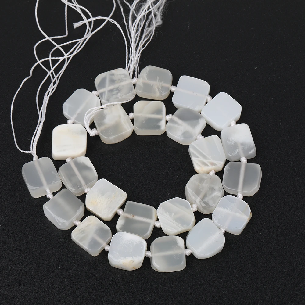 

Full Strands Freeform Slab Octangle Natural White Moonlight Stone Loose Beads Pendant Necklace DIY Jewelry XT-13AMDE