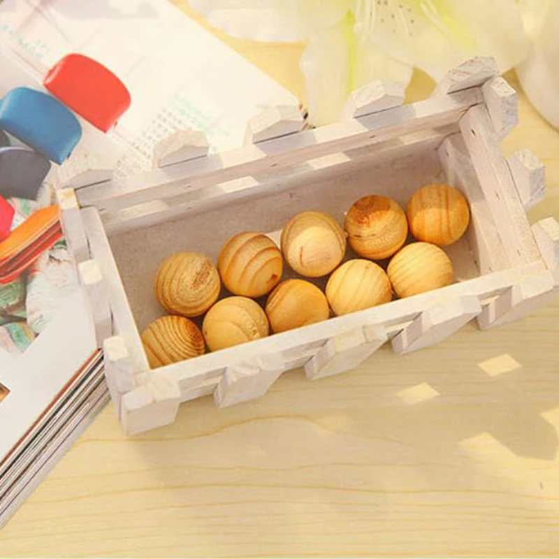 

10PCS Wardrobe Wooden Mothballs Repellent Moistureproof Fragrant Wood Balls Pest Control For Anti-mold And Insect Repellent