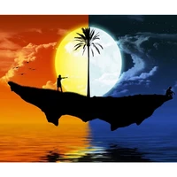 printing diy 5d diamond painting by number kit twilight night moon and island 11 813 7 inch 3030 cm