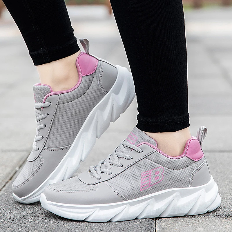 

Classic Woman running Sneaker Synthetic leather Sports Shoes Air Cushion elastic Walking Shoes Suitable in the spring and summer