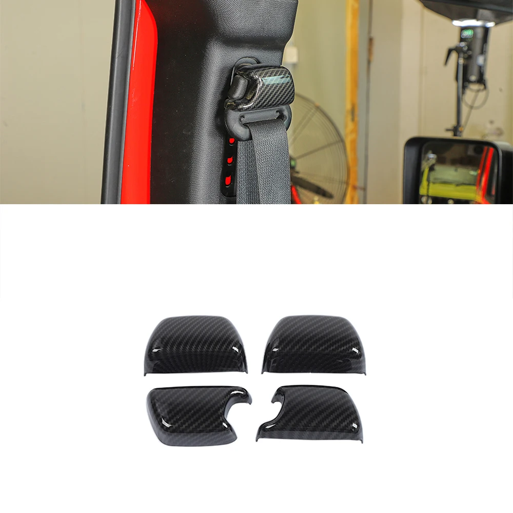 Hebilla de cinturón de seguridad para coche, pegatinas decorativas para Jeep Wrangler JK 2007-2017, accesorios interiores de coche, fibra de carbono ABS