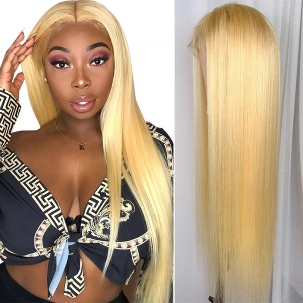 Mmuxuno 613 Blonde Wig Lace Front Human Hair Wigs Long and Short Virgin Hair Lace Front Wigs Swiss Lace