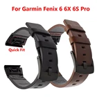 Quick Fit для часов из натуральной кожи шириной 20 мм22 мм26 мм для Garmin Fenix 6X Pro  5X Plus6S Plus5S6 Pro 533HR, браслет, ремешок для наручных часов