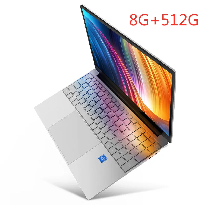 14,1 дюймов изысканный ноутбук Windows 10 Quad-core Intel Cherry Trail Z8350 4 ГБ 64 ГБ ультрабук Dual камера ноутбука - Цвет: 8G 512G Silver