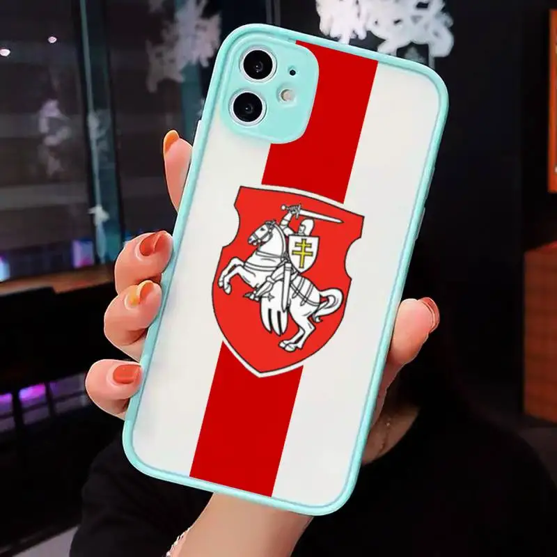 

Belarus flag fashion pattern capa Phone Case matte transparent For iphone 7 8 11 12 plus mini x xs xr pro max cover