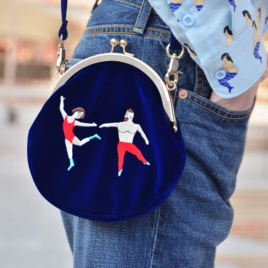 Новая Оригинальная дизайнерская женская винтажная велюровая сумка с мультяшной