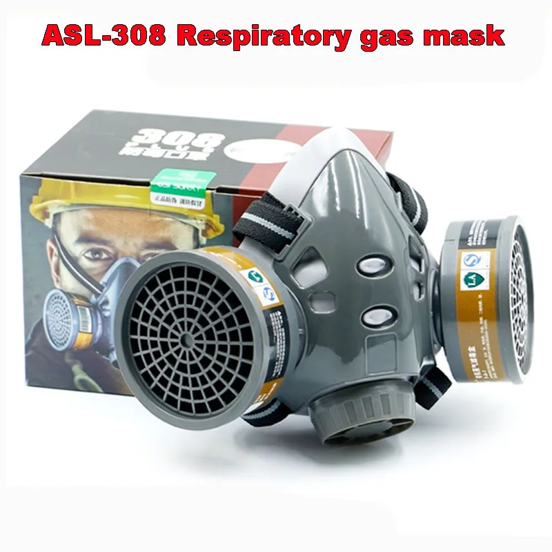 

new Against Formaldehyde Pesticide Double Tank Gas Spray Paint Chemical Dust Silicone Protective Respirators Respirator Gas Mask