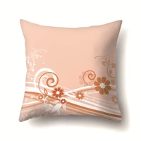 simple note geometry polyester pillowcase vintage flower sofa home decoration living room cushion cover 45x45cm