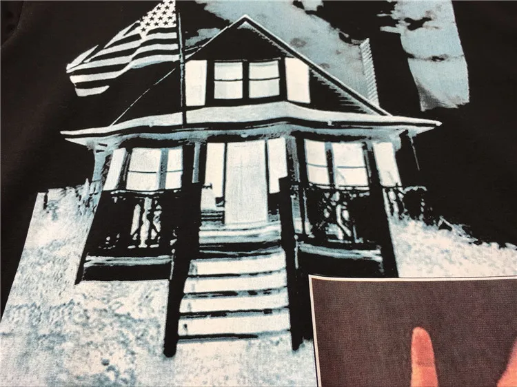 

Men 19ss New Novelty Striped stars painting T Shirts T-Shirt Hip Hop Skateboard Street Cotton T-Shirts Tee Top kenye #F50