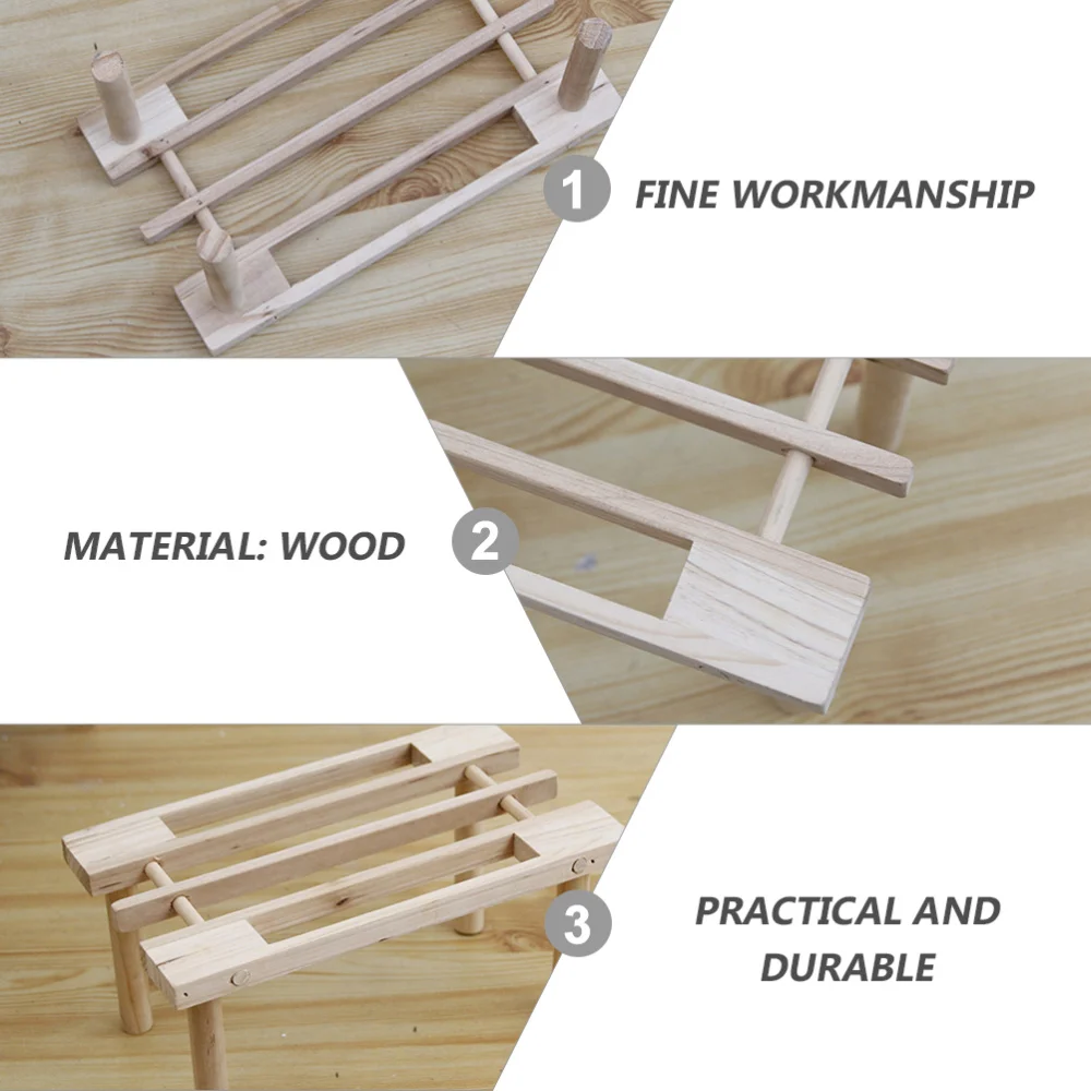 

2Pcs Mini Wooden Bench Micro Landscape Wooden Handicraft Ornament Kids Toys