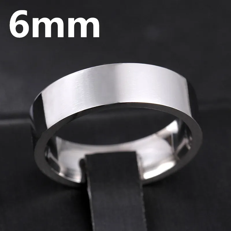 MOREDEAR 6 мм Серебряное титановое кольцо из нержавеющей стали твердое для мужчин и