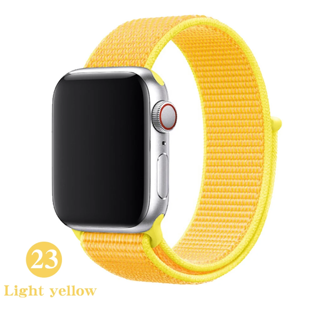 Light yellow Ремешок для Apple Watch серии 5 4 iwatch 42 мм 38 мм 44 мм 40 мм correa Apple Watch ремешок 321 аксессуары для умных часов браслет - Цвет ремешка: Light yellow