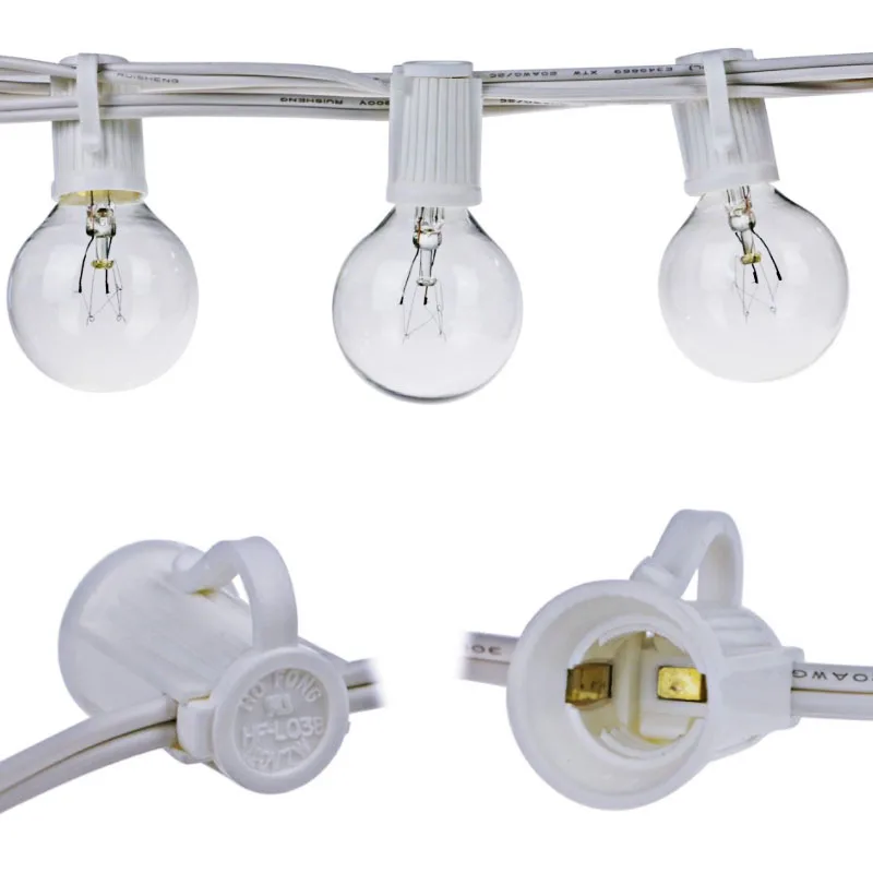 G40 светодиодная гирлянда Водонепроницаемая IP44 наружная гирлянда 25X G40 Led прозрачный шар гирлянда из ламп Новогодняя лампа с подвесом дропшиппинг