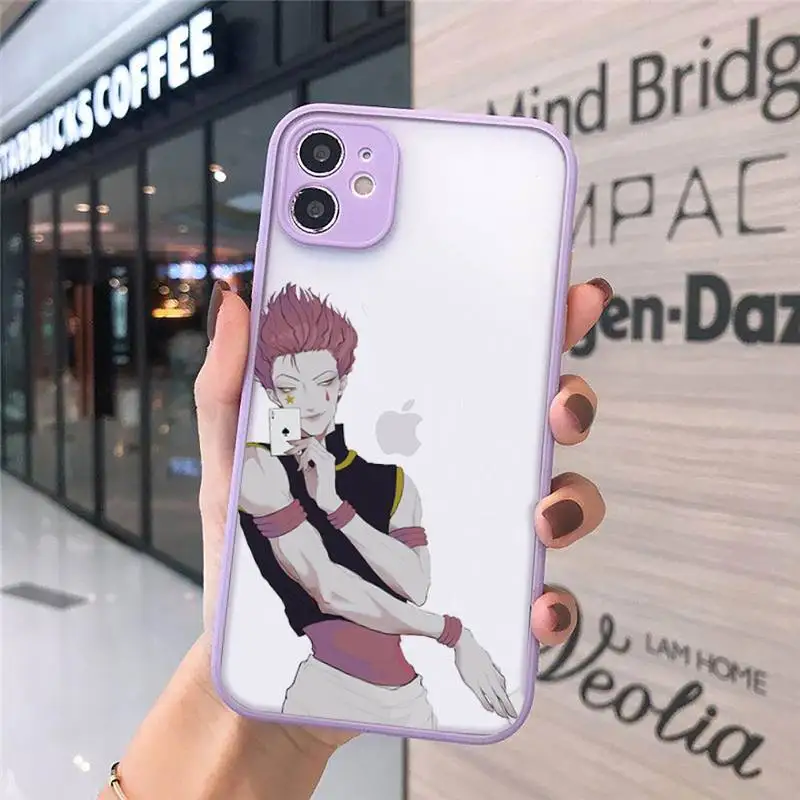 

Hisoka hunter x hunter Phone Cases matte transparent For purple iPhone 7 8 x xs xr 11 12 pro plus max mini Clear Funda