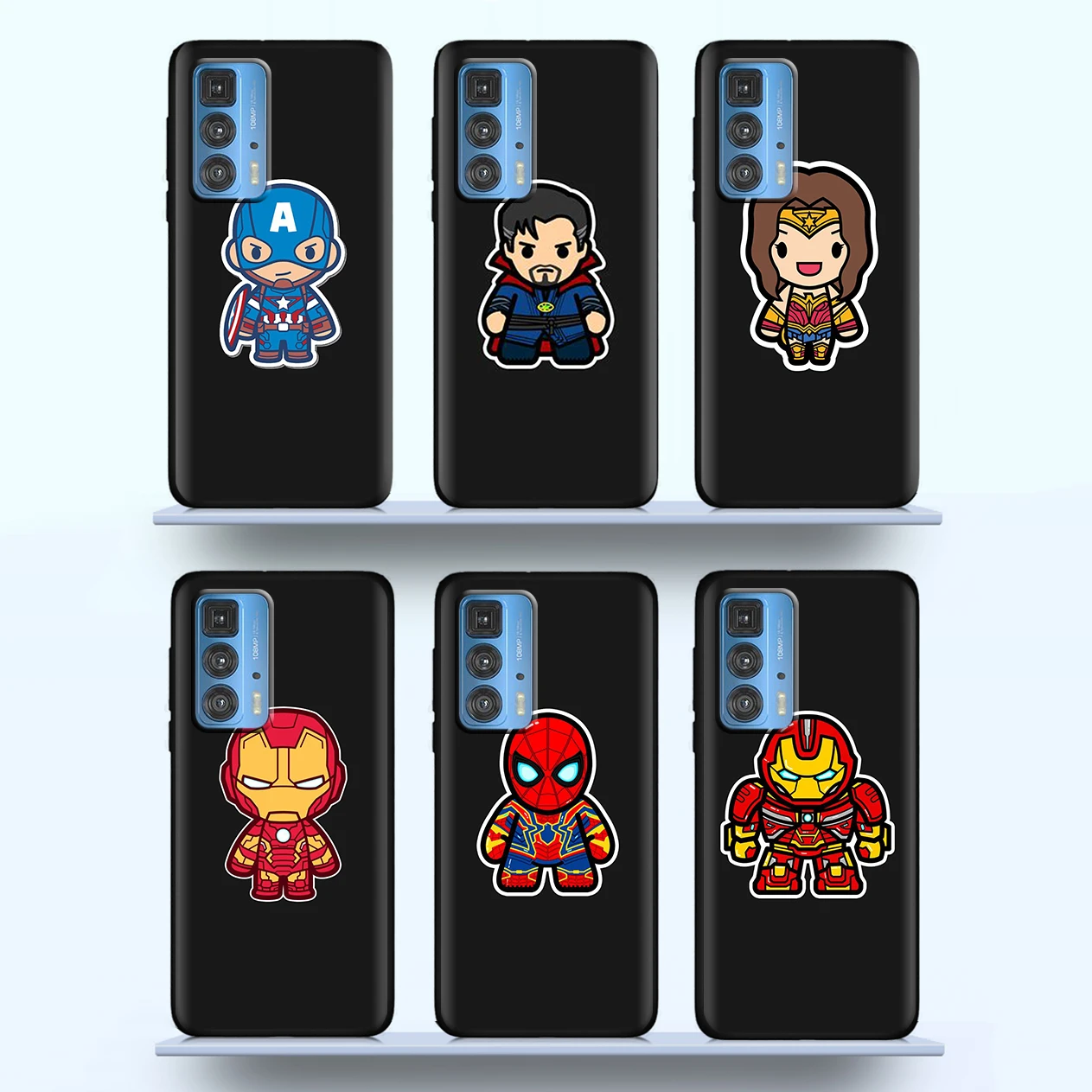 

Marvel Cartoon Drawings For Motorola G9 G8 E7 E6 PLay Power Lite Plus G 5G Stylus Soft Black Phone Case Silicone Cover