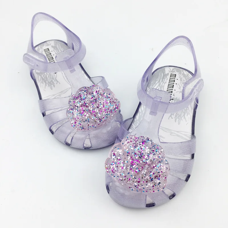 

Shinning Shell Children Princess Crystal Kids Slipper Fashion Sandals Melissa Jelly Baby Girls Shoes PVC Footwear Brazil Stylish
