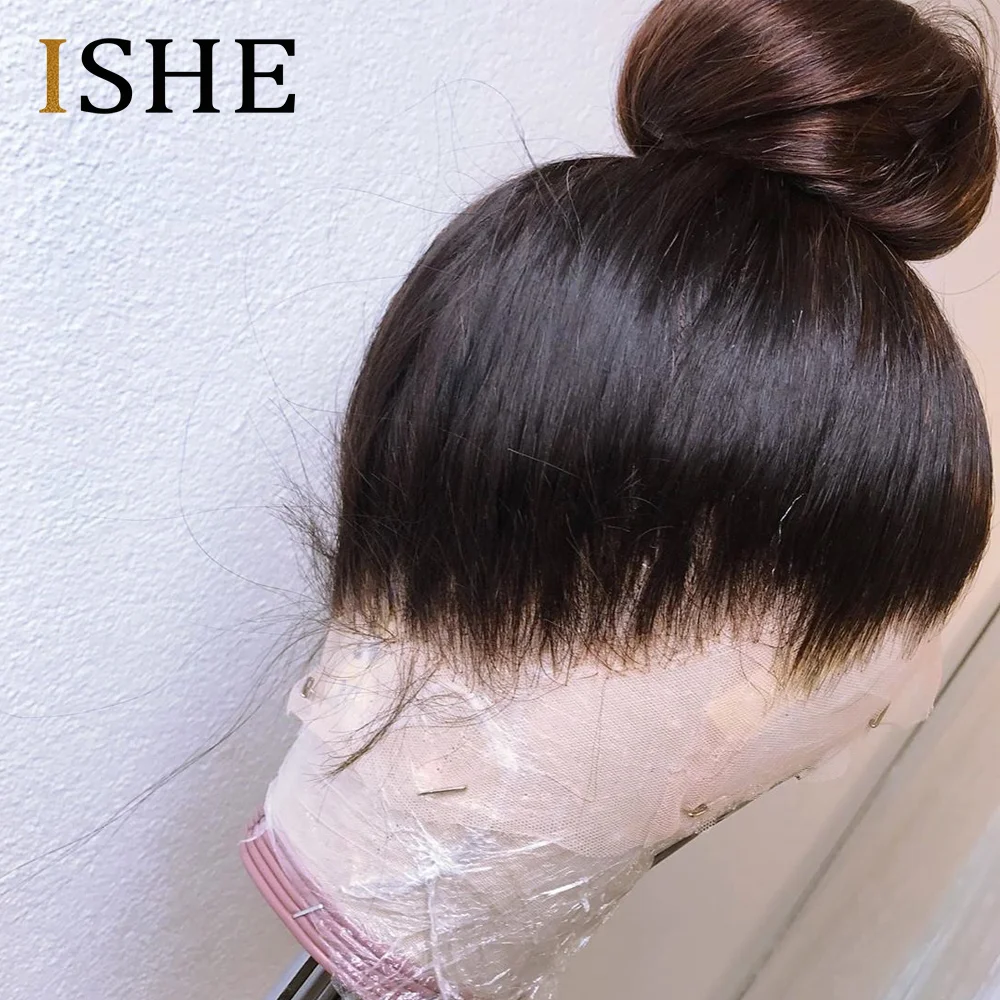 Парик Омбре черный с коричневым хайлайтером прозрачный парик на 360 кружевной