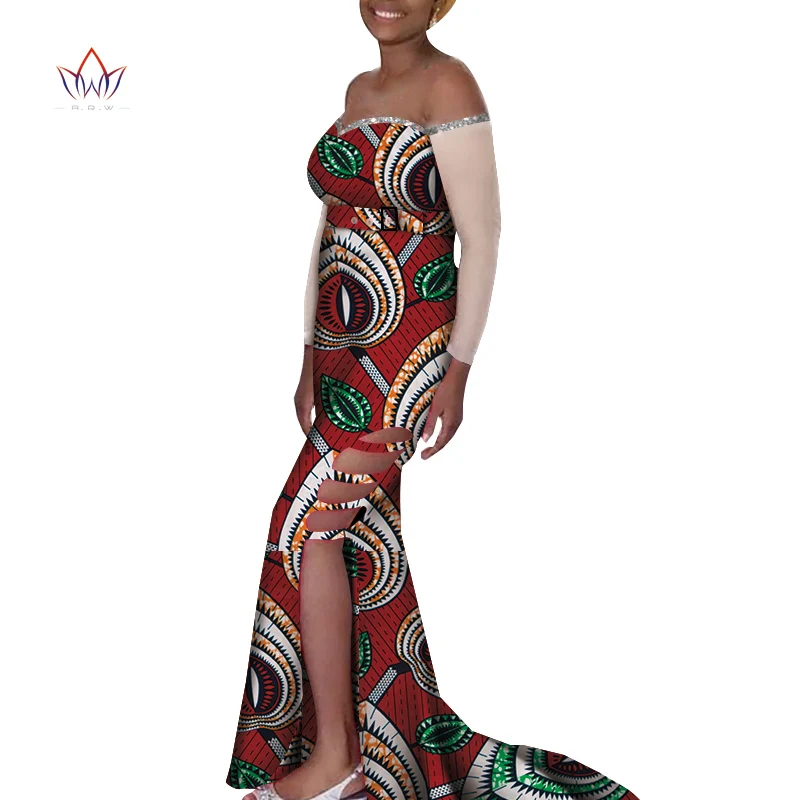 

African-Style-Wedding-Dresses Dashiki Cotton Africa Wax Cloth Ankara Print Long Dress Plus Size 6XL Ladies Sexy Dresses WY7422