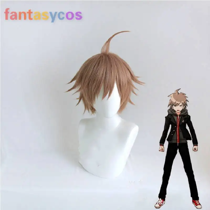Парик Naegi Makoto Danganronpa Dangan Ronpa термостойкие синтетические коричневые волосы