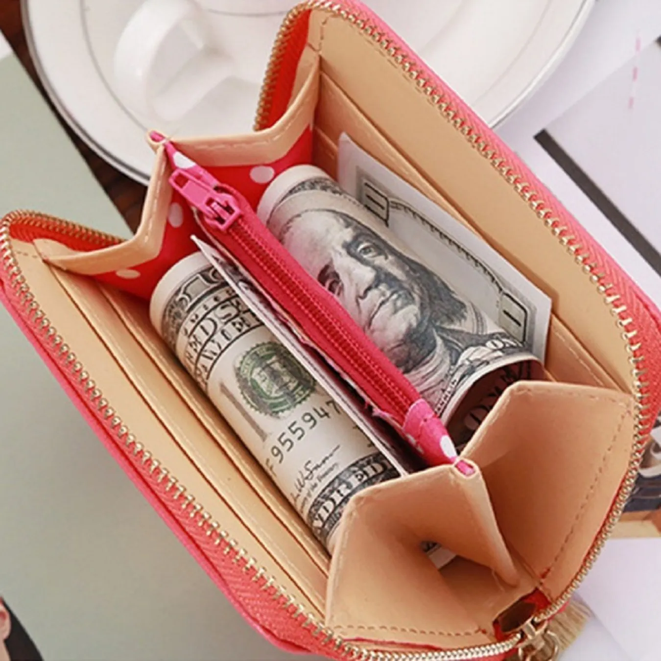 

High Quality Women wallet Metal sheets Decorate PU Leather Wallet Women Zipper Wallet Women Short Coin Purse 2019 #15
