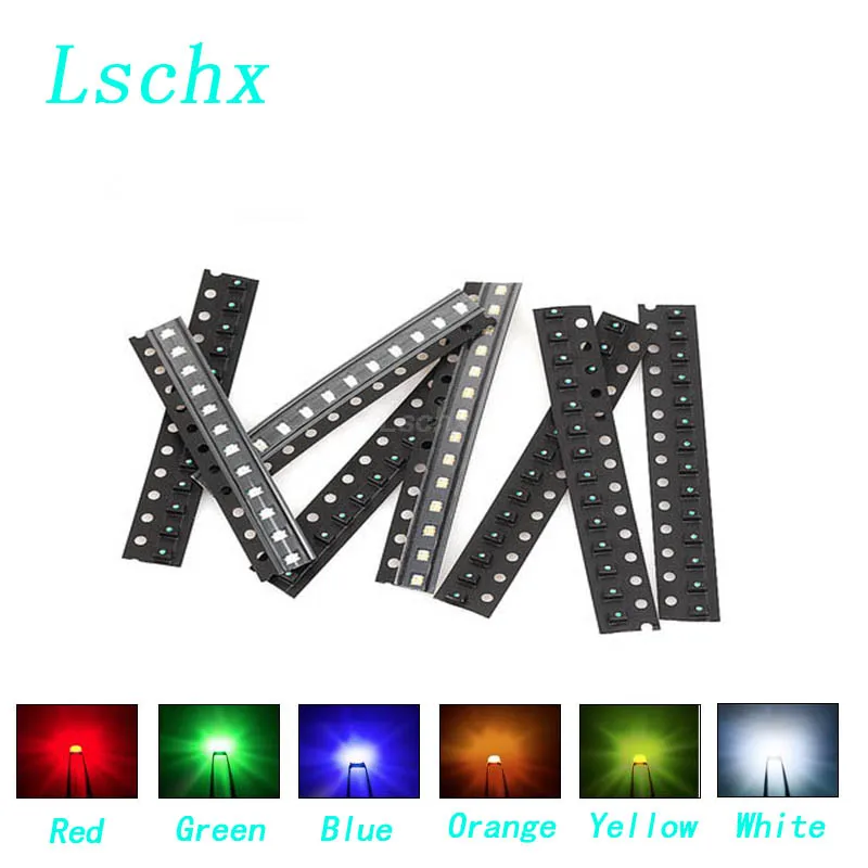 

100 шт./лот 0603 0805 1206 3528 5050 SMD светодиоды красный желтый зеленый Белый Синий Оранжевый светоизлучающие диоды 5730 шт./лот