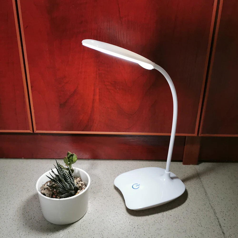 LED лампа настольная 18 светодиодный Перезаряжаемый USB, настольный светильник современный сенсорный переключатель, 3 режима, диммер, светильник для чтения и учебы, настольная лампа для спальни