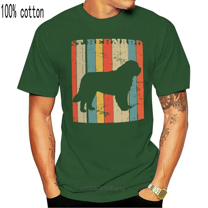 

New Mens St Bernard Dog Breed - Colourful Retro T-Shirt