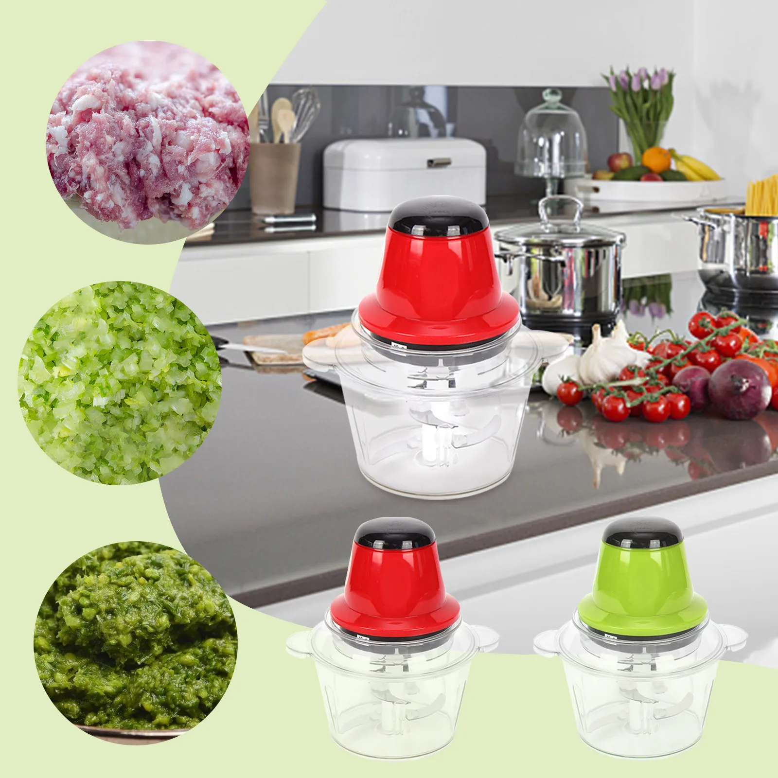 3L Powerful Meat Grinder Spice Garlic Vegetable Chopper Electric Automatic Mincing Machine Household Food Processor | Дом и сад