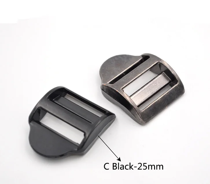 CBalck-25mm Meetee 4 шт. ID20/25/32 ммметалл Тройная рюкзак плечевой ремень двухщелевая Пряжка DIY тесьма на поясе для регулирования обхвата застежка с пряжкой аксессуар - Цвет: CBalck-25mm