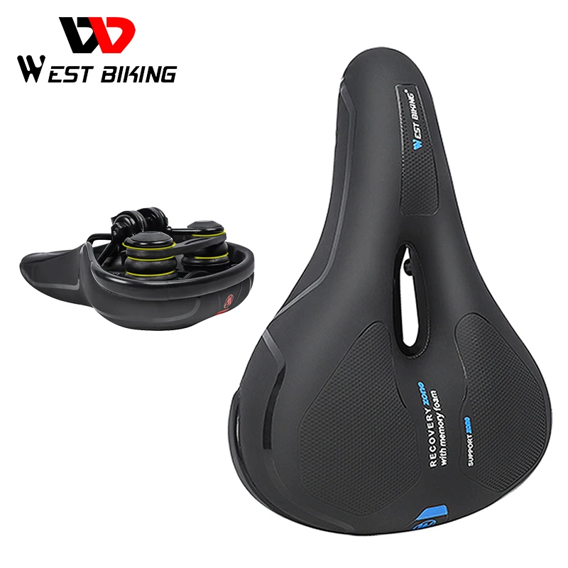

WEST BIKING MTB Bike Saddle Comfortable Mountain Bicycle Saddle Non-slip Shock Absorption Cycling Hollow Seat Bike Accessories