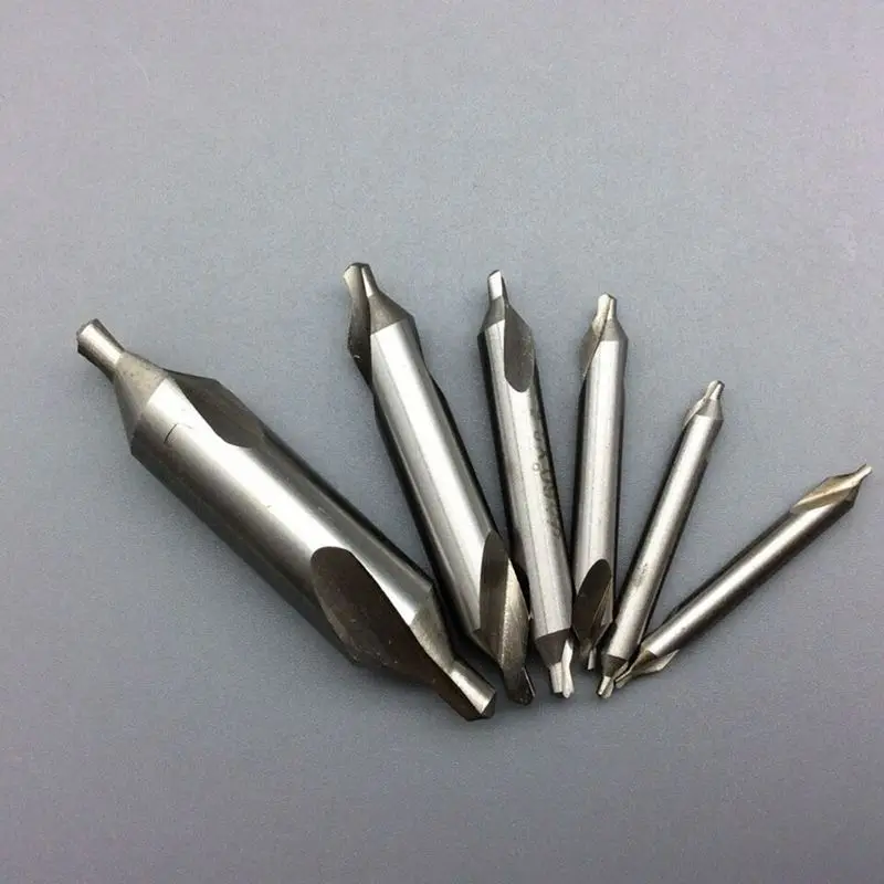 

6 PCS HSS Combined Center Drills Bit Set Countersink 60 Degree Angle 5/3/2.5/2/1.5/1 mm