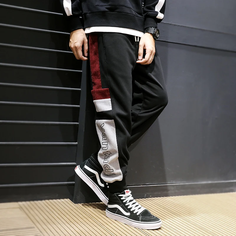 

Newly Autumn Winter Fashion Casual Joggers Pants Men Corduroy Spliced Designer Harem Trousers Streetwear Hip Hop Sweatpants Men