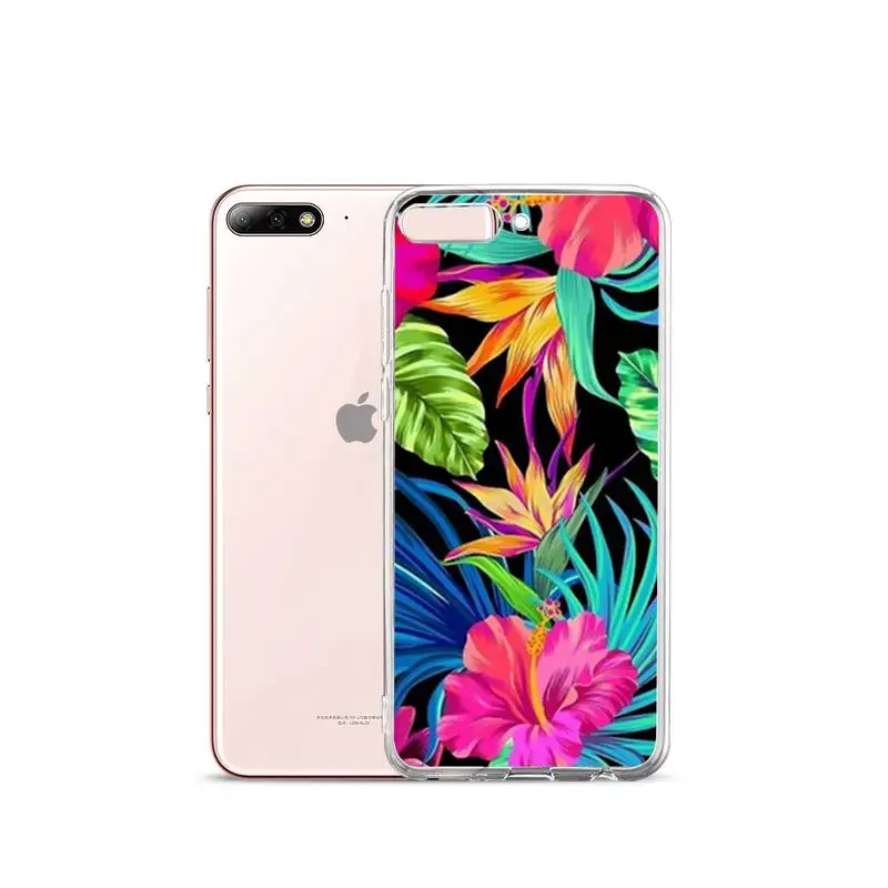 

Retro Vintage flowers leaf art Phone Case Transparent for iPhone Samsung A S 11 12 6 7 8 9 10 20 Pro X XS Max XR Plus lite